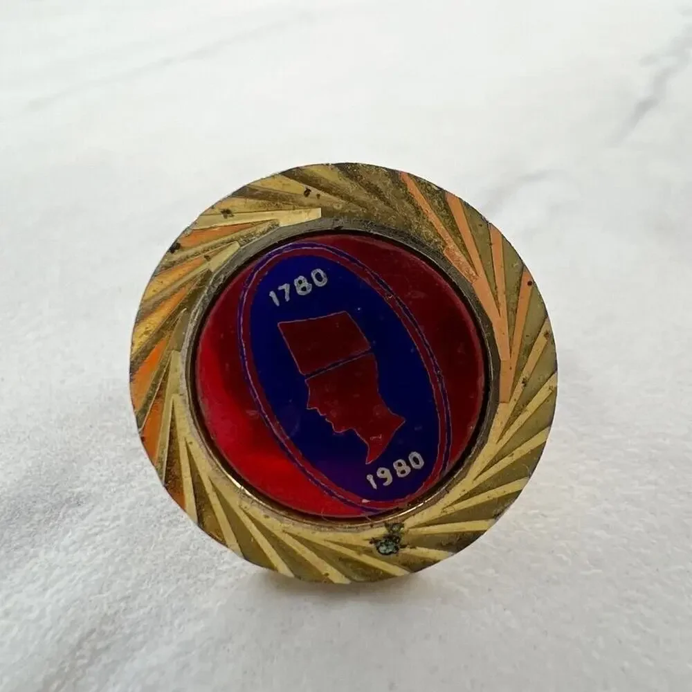 Vintage 1780 1980 Bicentennial Single Cufflink